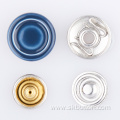 Fashion brass metal cap ring prong snap button